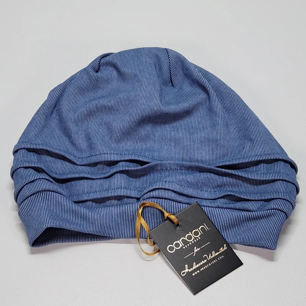 Cardani Slouchy Snood Turban Women One Size Blue New Ribbed Knit HA-90005-DNM